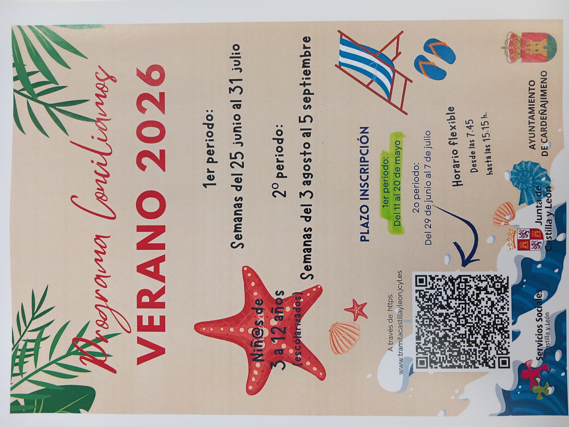 PROGRAMA CONCILIAMOS VERANO 2026- PLAZO DE INSCRIPCIÓN DEL 11 AL 20 DE MAYO DE 2026 PARA EL PRIMER PERIODO : SEMANAS DEL 25 DE JUNIO AL 31 DE JULIO DE 2026.